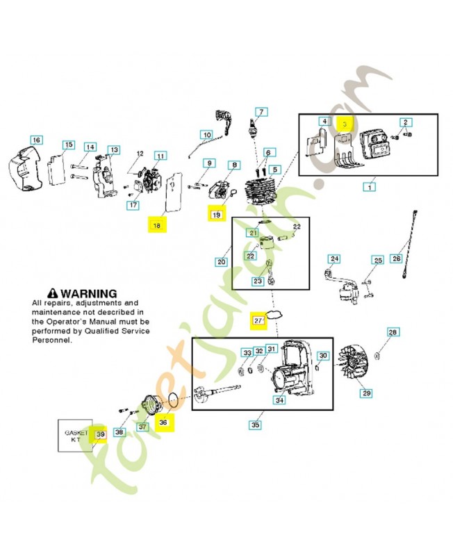 Jeu de joints 545081832. Pièce de rechange Husqvarna