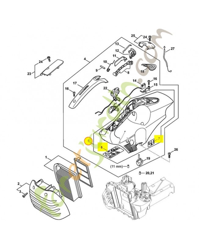 Capot moteur nu 4250-080-1601. Pièce de rechange Sithl / Vicking