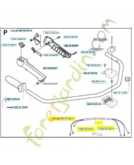 Câble 502279201. Pièce de rechange Husqvarna