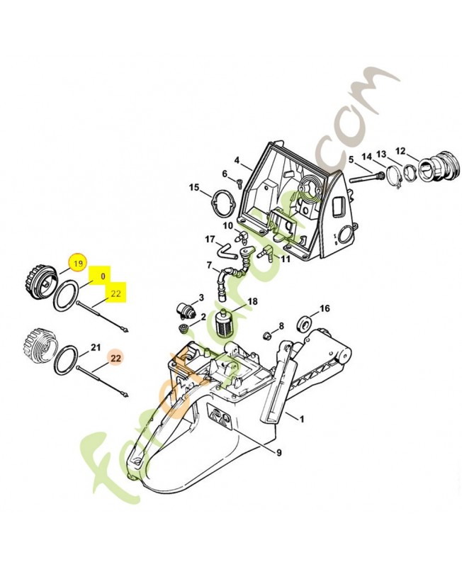 Bouchon de réservoir + billes 0000-350-0509. Pièce détachée Stihl / Vicking