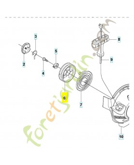 Poulie de démarreur 531008643. Pièce de rechange Husqvarna