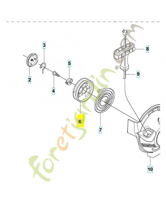 Poulie de démarreur 531008643. Pièce de rechange Husqvarna