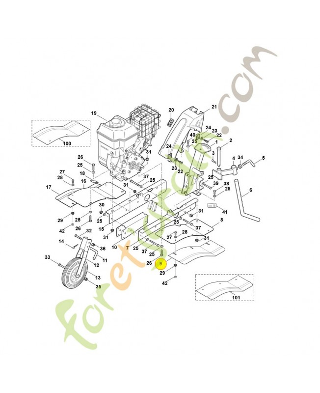 Tole protection sup. gauche 6228-717-3131. Pièce de rechange Sithl / Vicking