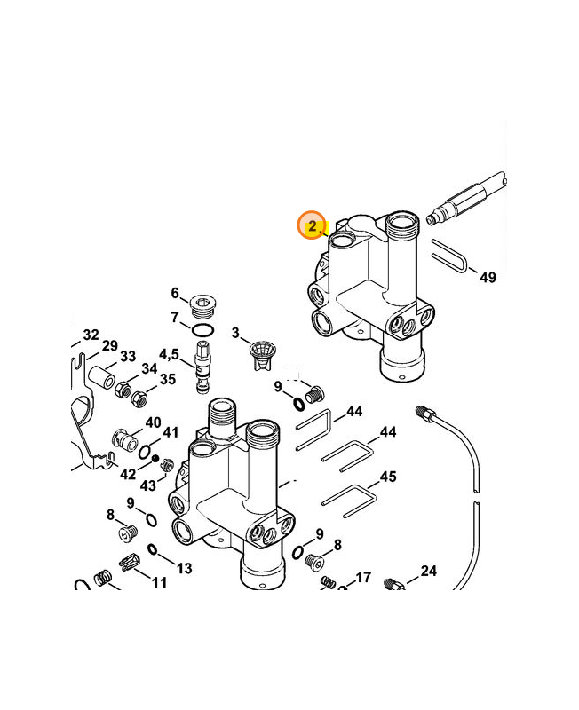 Corps bloc reglage Stihl ref. 4744-511-0100