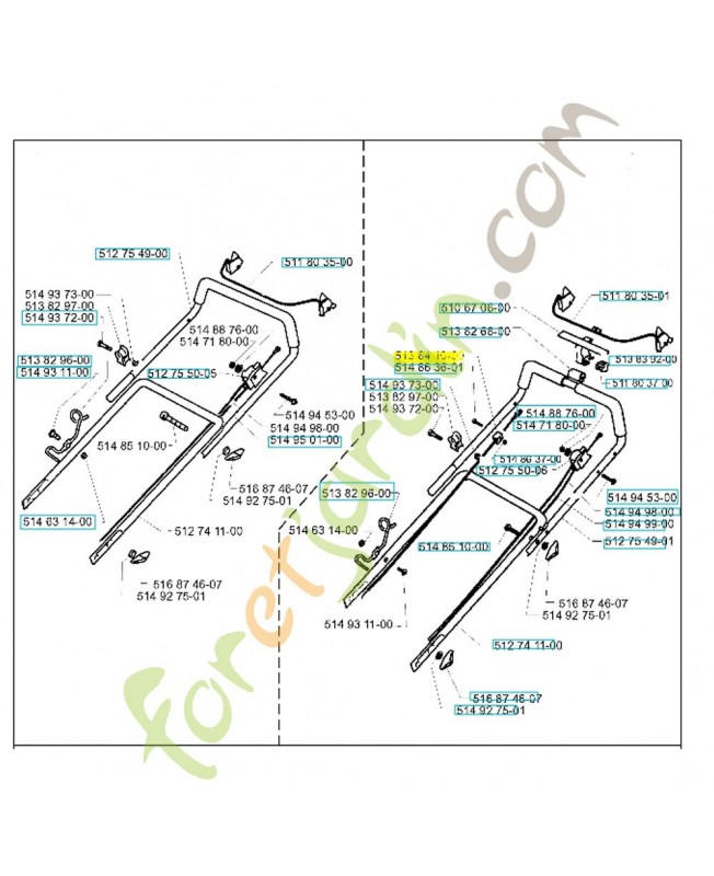 Cable royal 43s/se 513841000. Pièce de rechange Husqvarna