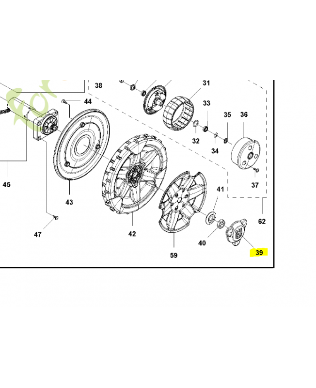 Enjoliveur de roue 579505502. Pièce de rechange Husqvarna