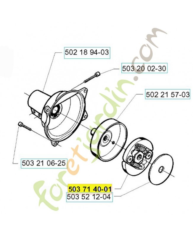 Embrayage 503714001. Pièce de rechange Husqvarna