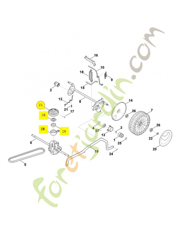 Poulie a gorge 6358-700-2500. Pièce détachée Stihl / Vicking