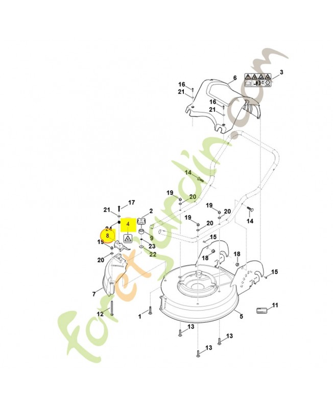 Plaque de protection 6361-706-4400. Pièce de rechange Sithl / Vicking