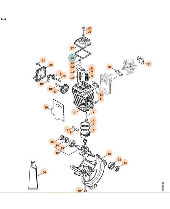 Shortblock stihl ref. 4180-020-0201