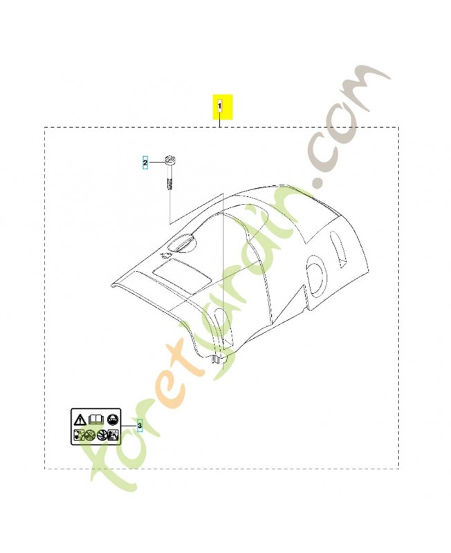 capot cylindre 501986801. Pièce de rechange Husqvarna