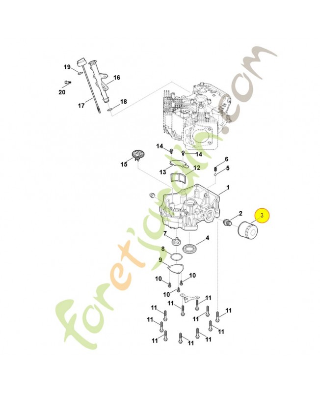 Filtre à huile 0004-020-9602. Pièce détachée Stihl / Vicking