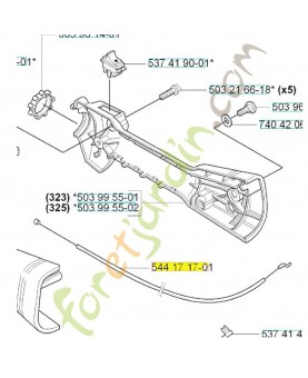 Cable Husqvarna ref. 544171701 Remplace référence 503878602 et 503878601 et 537052501