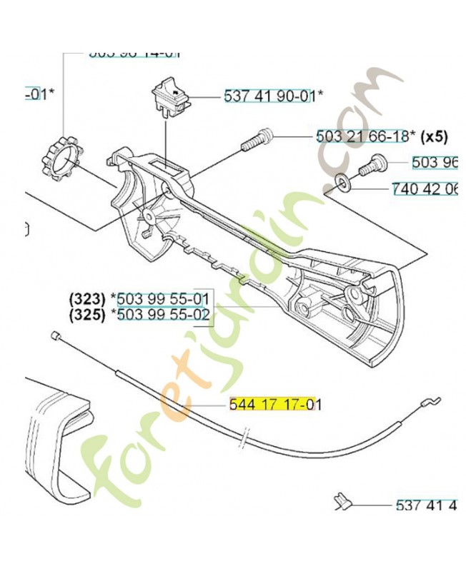 Cable Husqvarna ref. 544171701 Remplace référence 503878602 et 503878601 et 537052501
