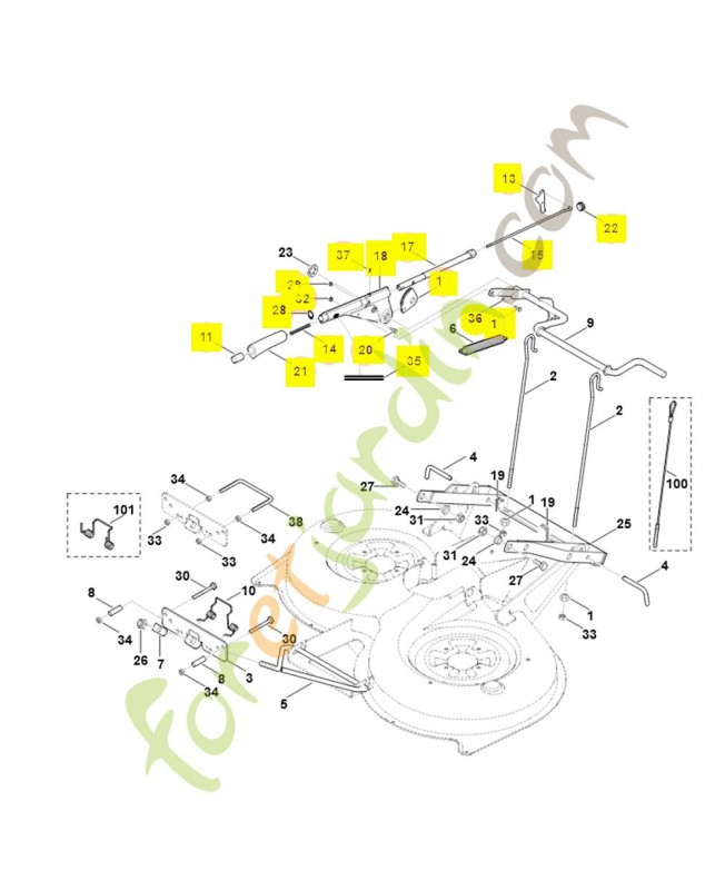 Levier de réglage complet 6170-700-2900. Pièce de rechange Sithl / Vicking
