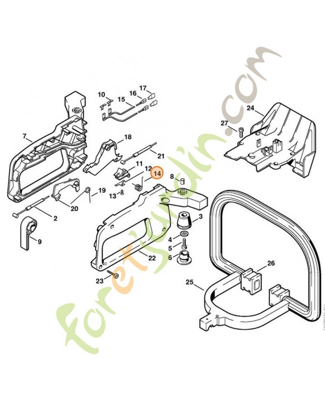 Ressort coudé Stihl Réf 0000-998-0806