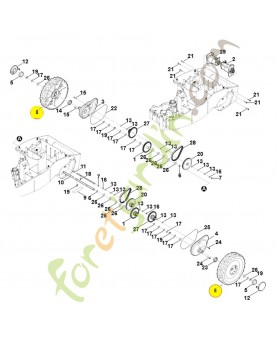 Roue arrière 6300-700-0400. Pièce de rechange Sithl / Vicking