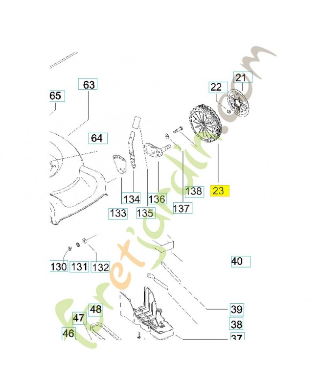 ROUE COMPLÈTE 544917501. Pièce de rechange Husqvarna