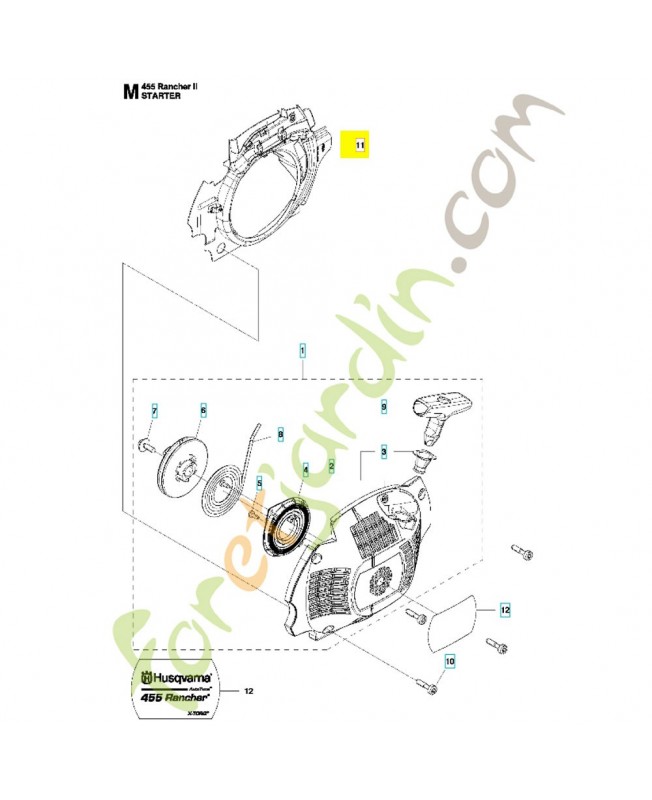 Déflecteur d'air 575546801. Pièce de rechange Husqvarna