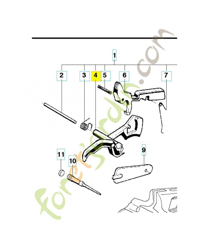 Gachette 501916602. Pièce de rechange Husqvarna 