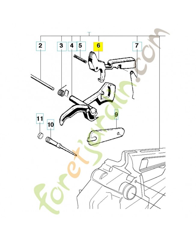 Frein de gachette 501817502. Pièce de rechange Husqvarna