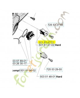 Amortisseur dur 501814701. Pièce de rechange Husqvarna