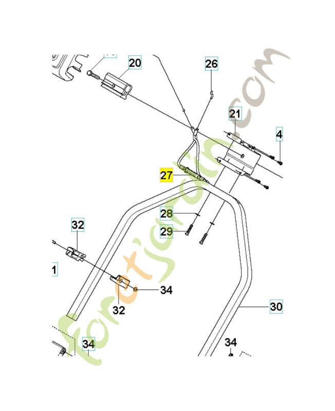 Cable 521893301. Pièce de rechange Husqvarna