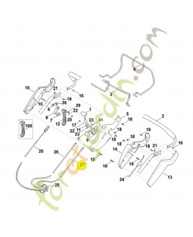 Cable de commande des gaz 6340-180-1100. Pièce de rechange Sithl / Vicking