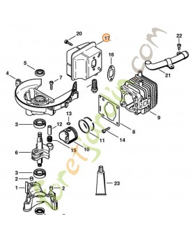 Silencieux hs 81/86 4237-140-0600. Pièce de rechange Sithl / Vicking