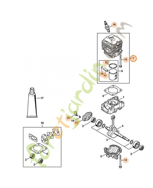 Cylindre+piston diam 34mm Cylindre+piston diam 34mm
