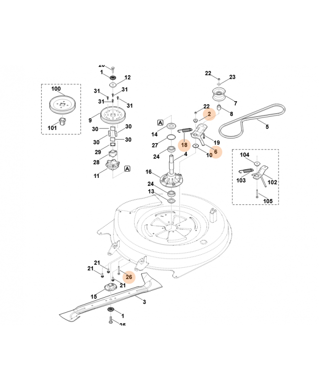 Bras stihl référence 61400071030 Remplace référence 61407600800