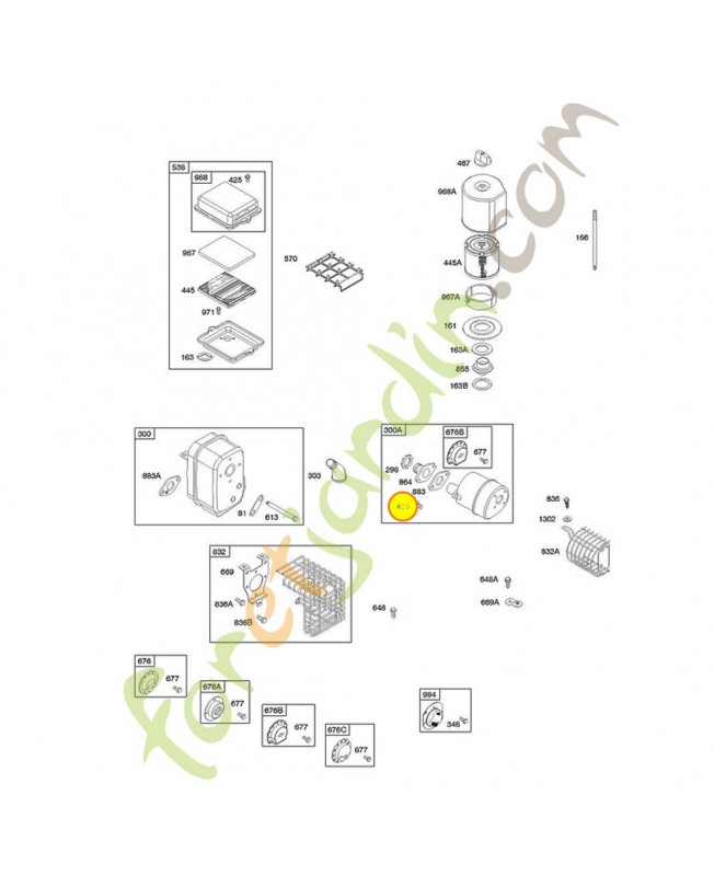 692336 Vis. Pièce de rechange pour moteur thermique Briggs et Straton 0003-000-1103