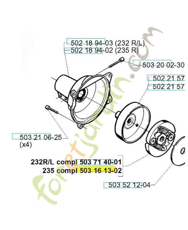 Embrayage 503161302. Pièce de rechange Husqvarna Embrayage 503161302. Pièce de rechange Husqvarna