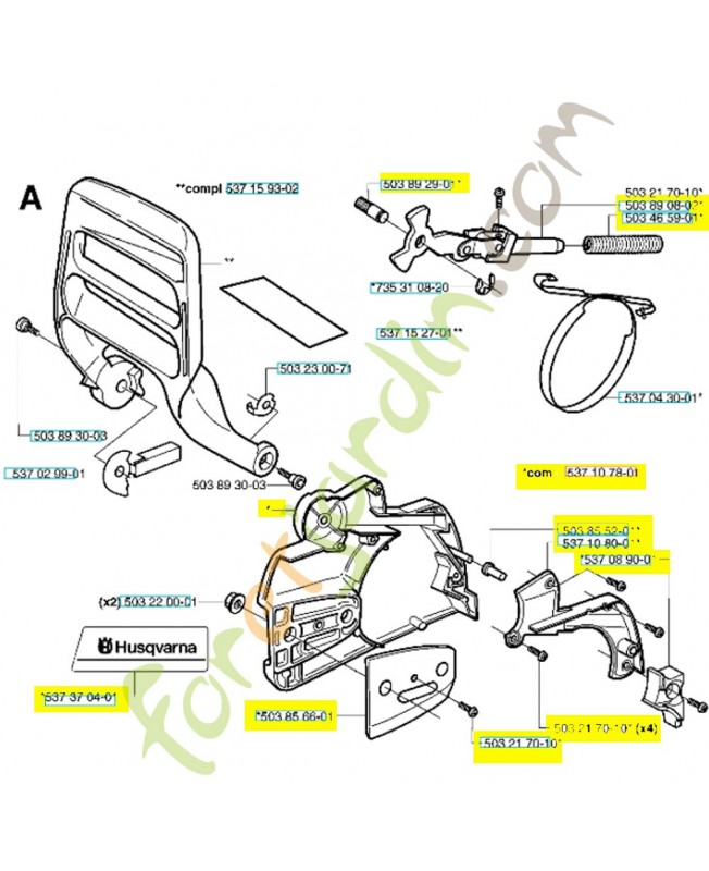 Frein de chaine 537107801. Pièce de rechange Husqvarna Frein de chaine 537107801. Pièce de rechange Husqvarna
