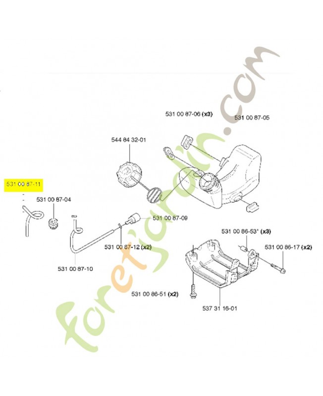 Tuyau 531008711. Pièce de rechange Husqvarna