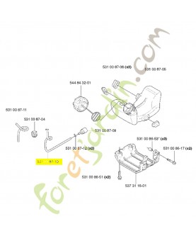 Tuyau 531008710. Pièce de rechange Husqvarna