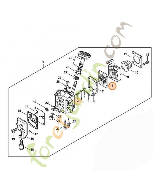 Membrane de réglage Stihl réf. 4134-121-4702