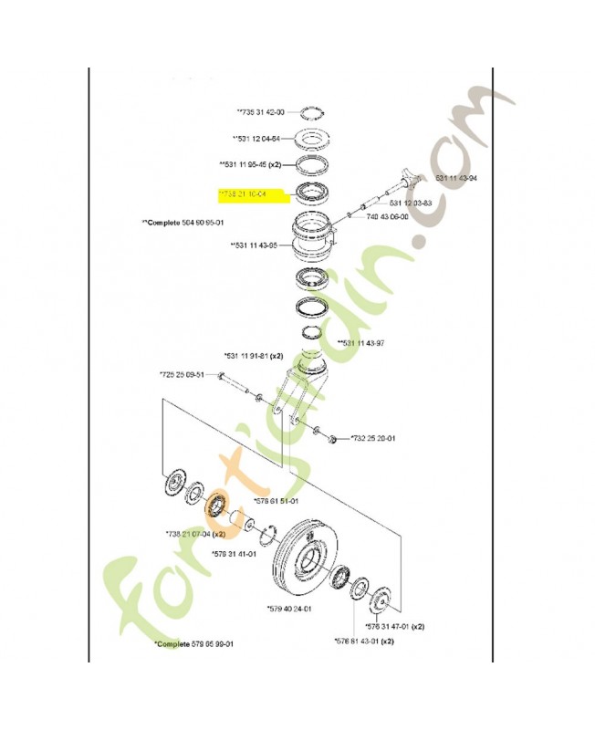 Roulement a billes 738211004. Pièce de rechange Husqvarna