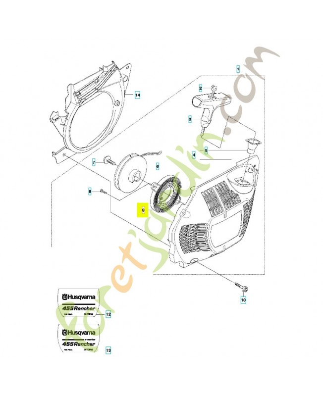 ressort de rappel 537241701. Pièce de rechange Husqvarna