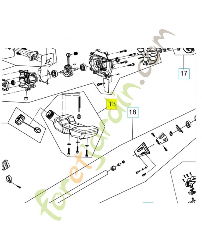 Réservoir de carburant complet 597593501. Pièce détachée Husqvarna Réservoir de carburant complet 597593501. Pièce détachée Husqvarna