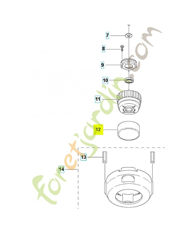 Bouton 537270401. Pièce de rechange Husqvarna