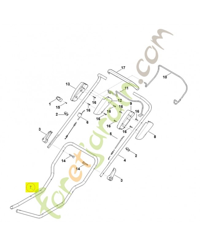 Partie inférieure du guidon 6361-763-4810. Pièce de rechange Sithl / Vicking