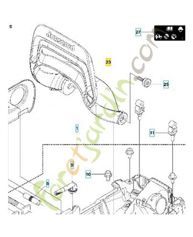 Protège main 502300901. Pièce de rechange Husqvarna