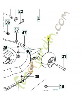 Roulette anti scalping 532133957.Pièce de rechange Husqvarna
