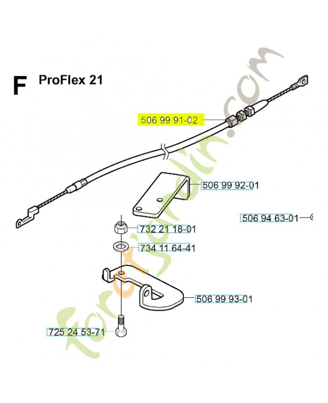 Cable 506999102. Pièce de rechange Husqvarna Cable 506999102. Pièce de rechange Husqvarna