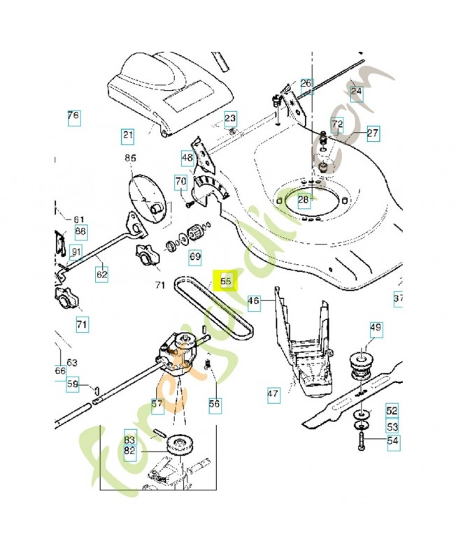 Courroie 504035301 et 531206303. Pièce de rechange Husqvarna