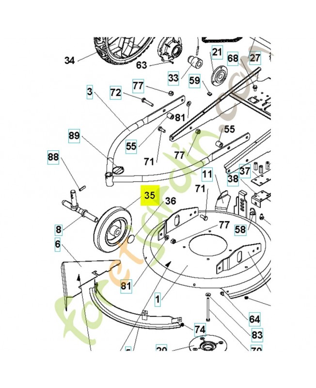 Roue avant 519653260. Pièce de rechange Husqvarna