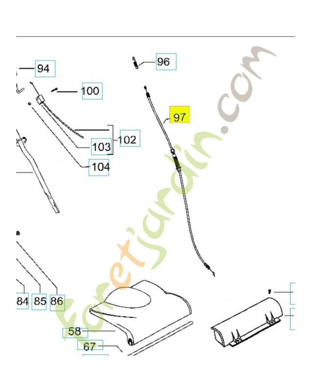 Cable 544908004. Pièce de rechange Husqvarna