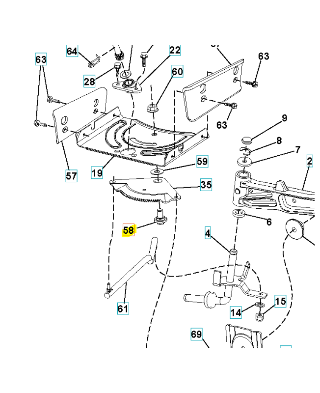Boulon de pivot 532194747. Pièce de rechange Husqvarna