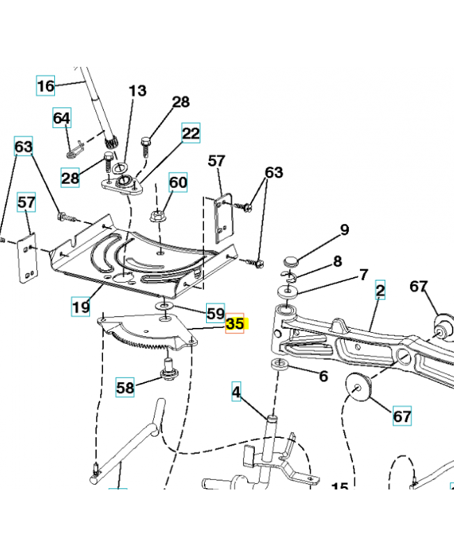 Crémaillere de direction 532194732. Pièce de rechange Husqvarna